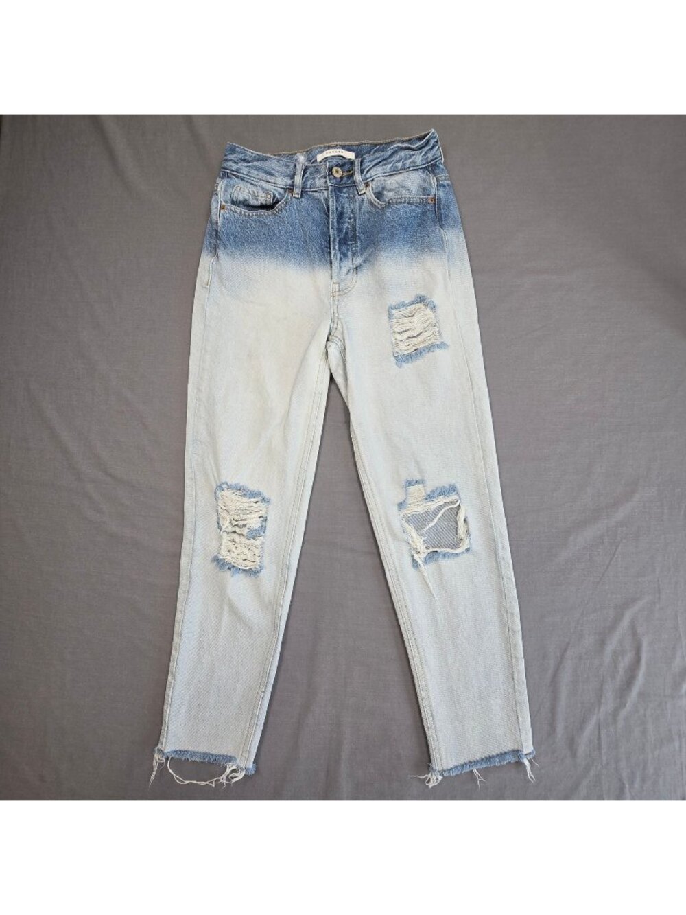 PacSun Womens Size 25 Ultra High Rise Slim Distressed Light Wash Denim Jeans